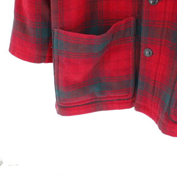 Vintage Banana Republic Mackinaw cruiser jacket Mens Medium Red Plaid Wool Blend - Picture 2 of 13